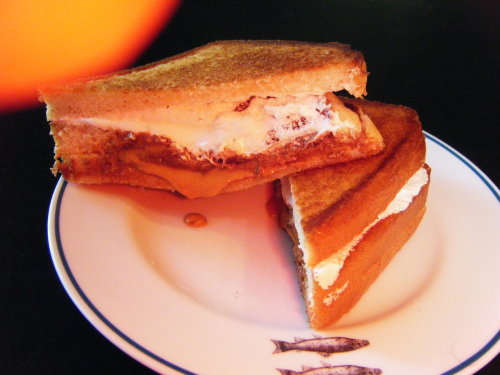 Fluffernutterbutter Sandwich A grilled peanut butter, Marshmallow Fluff and Nutella sandwich. (submitted by Mark Bracci)